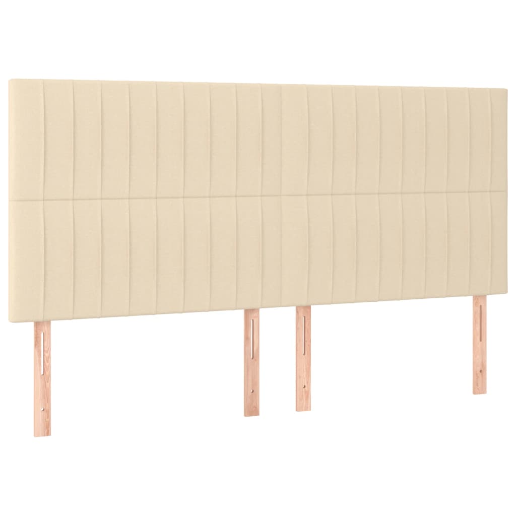 sengegavl cremefarvet 180x5x118/128 cm stof