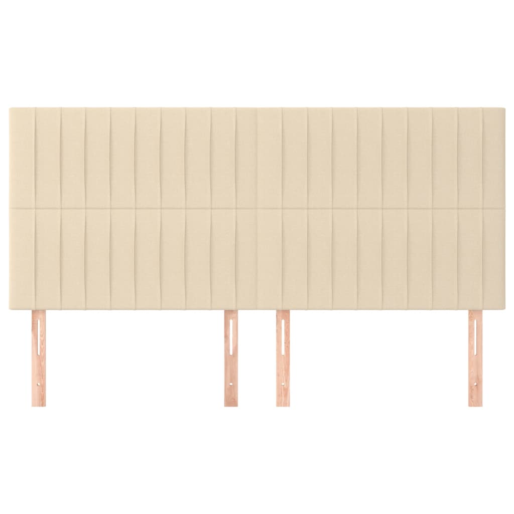 sengegavl cremefarvet 180x5x118/128 cm stof