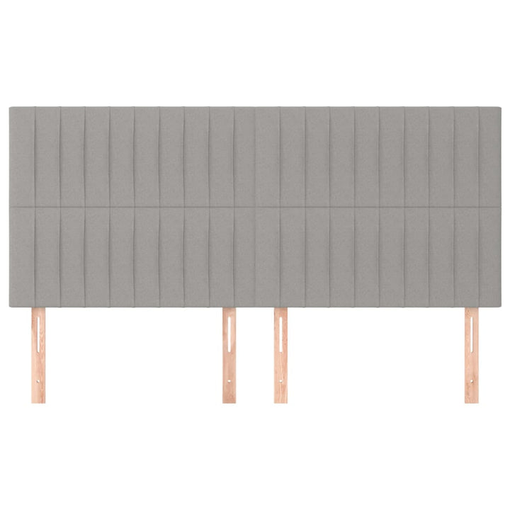 sengegavl lysegrå 200x5x118/128 cm stof