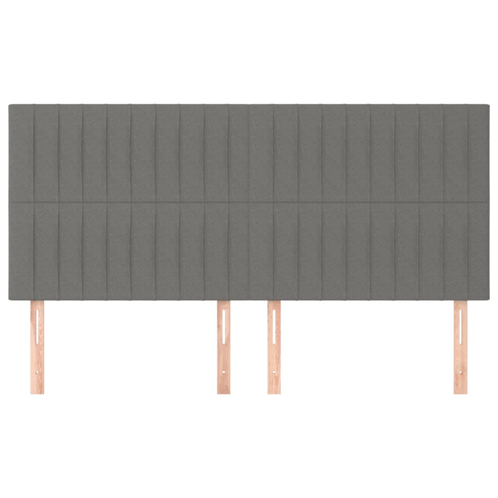 sengegavl mørkegrå 200x5x118/128 cm stof