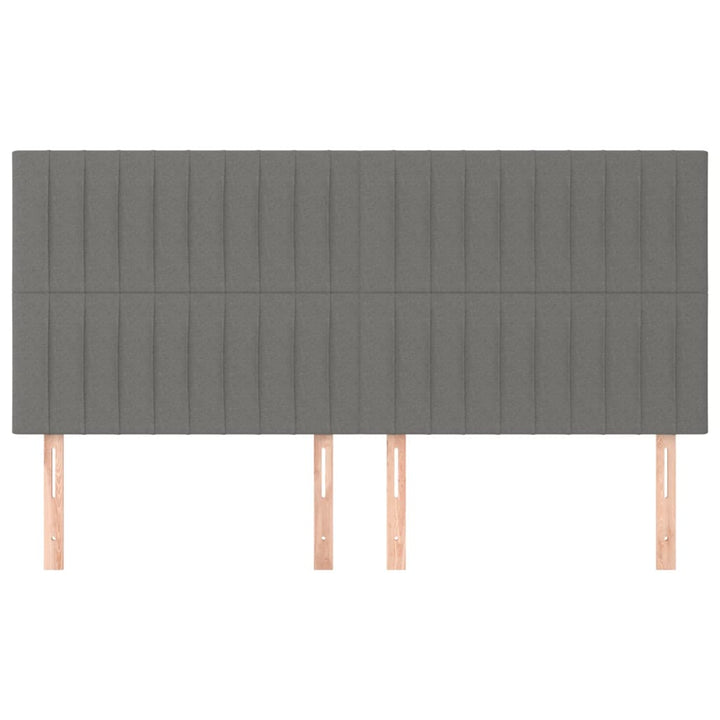sengegavl mørkegrå 200x5x118/128 cm stof