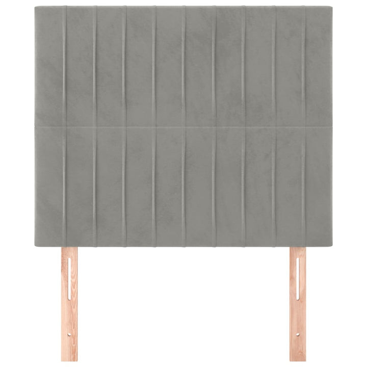 sengegavl lysegrå 80x5x118/128 cm fløjl