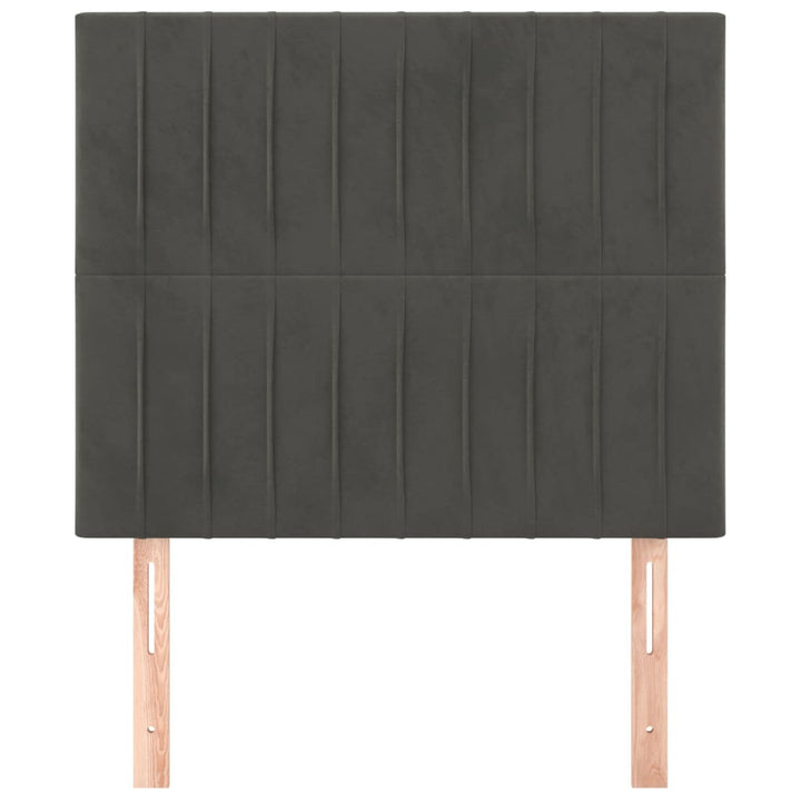 sengegavl mørkegrå 80x5x118/128 cm fløjl