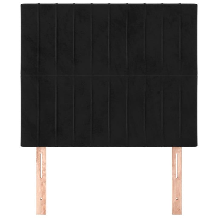 sengegavl sort 80x5x118/128 cm fløjl