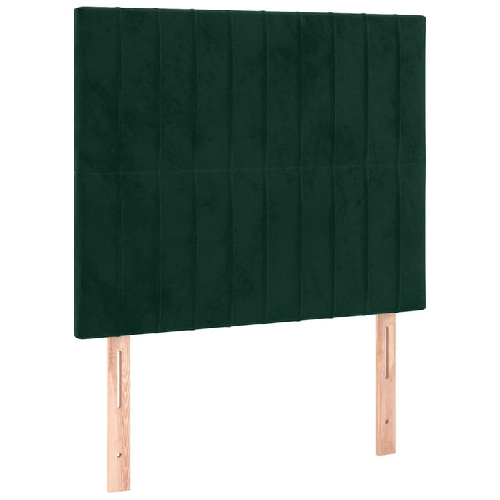 sengegavl mørkegrøn 80x5x118/128 cm fløjl