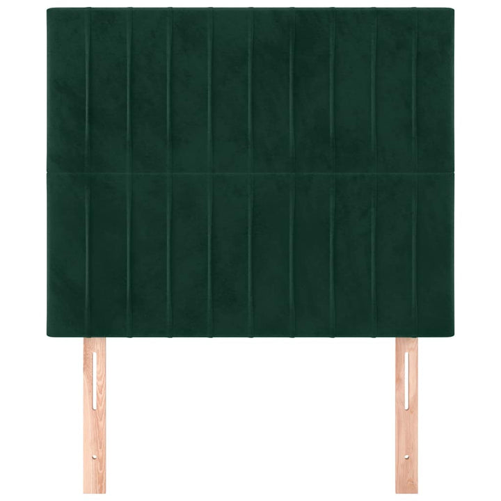 sengegavl mørkegrøn 80x5x118/128 cm fløjl