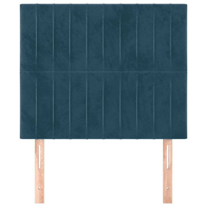 sengegavl mørkeblå 80x5x118/128 cm fløjl