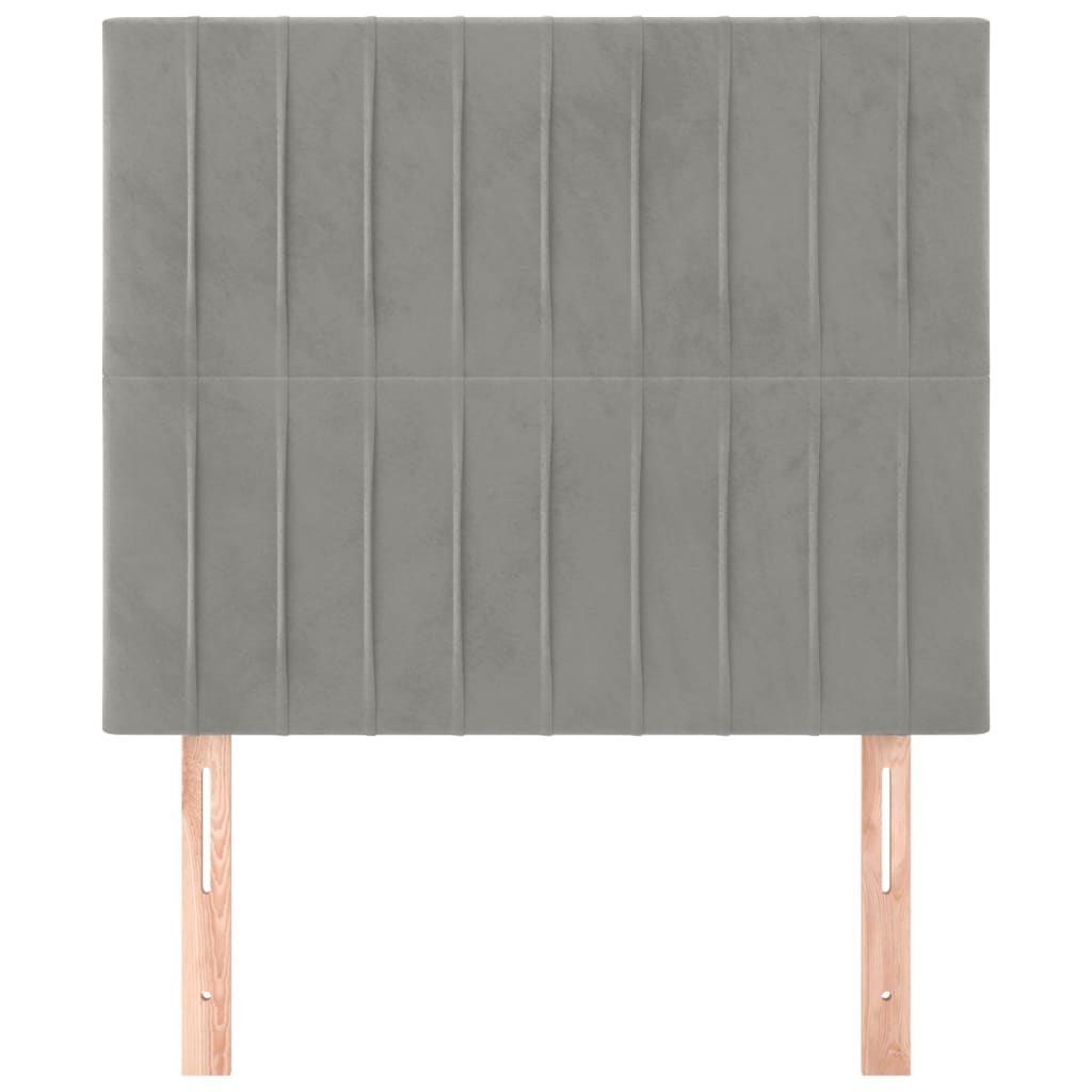 sengegavl lysegrå 90x5x118/128 cm fløjl