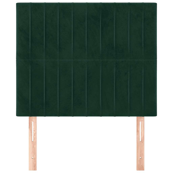 sengegavl mørkegrøn 90x5x118/128 cm fløjl