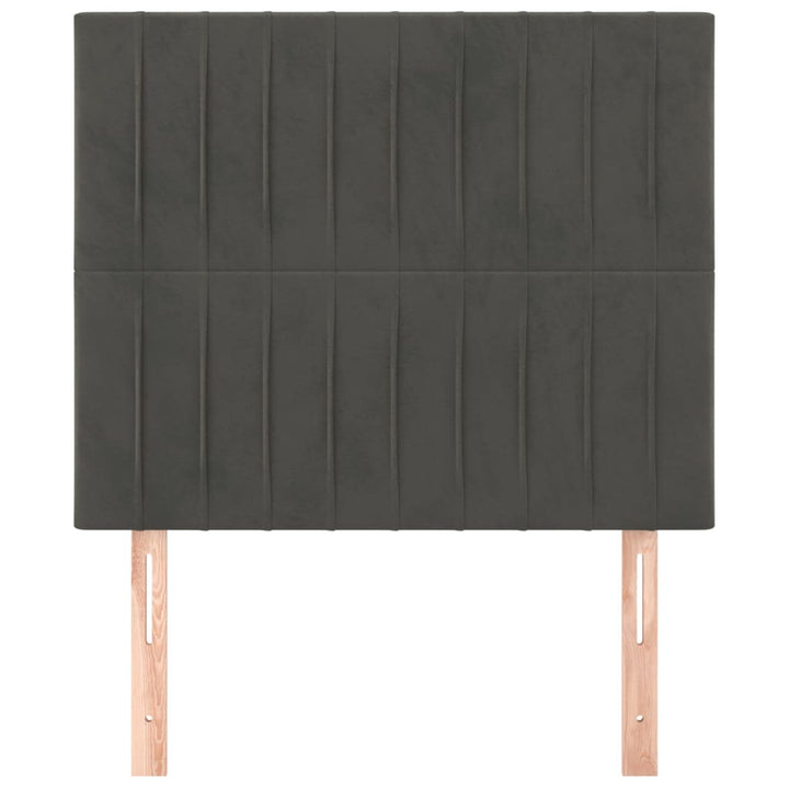 sengegavl mørkegrå 100x5x118/128 cm fløjl