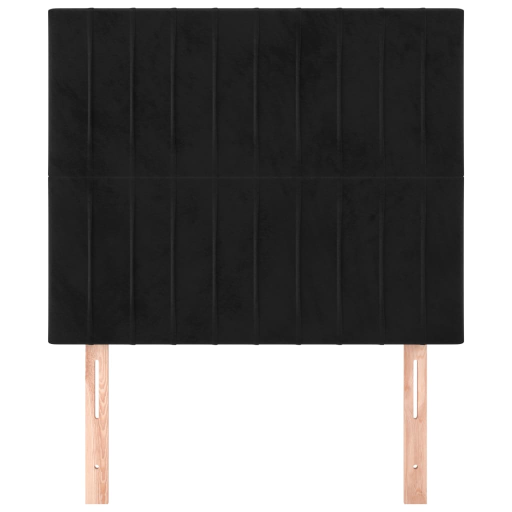 sengegavl sort 100x5x118/128 cm fløjl