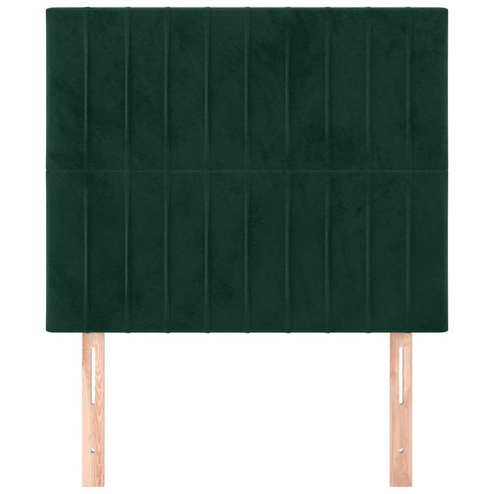 sengegavl mørkegrøn 100x5x118/128 cm fløjl