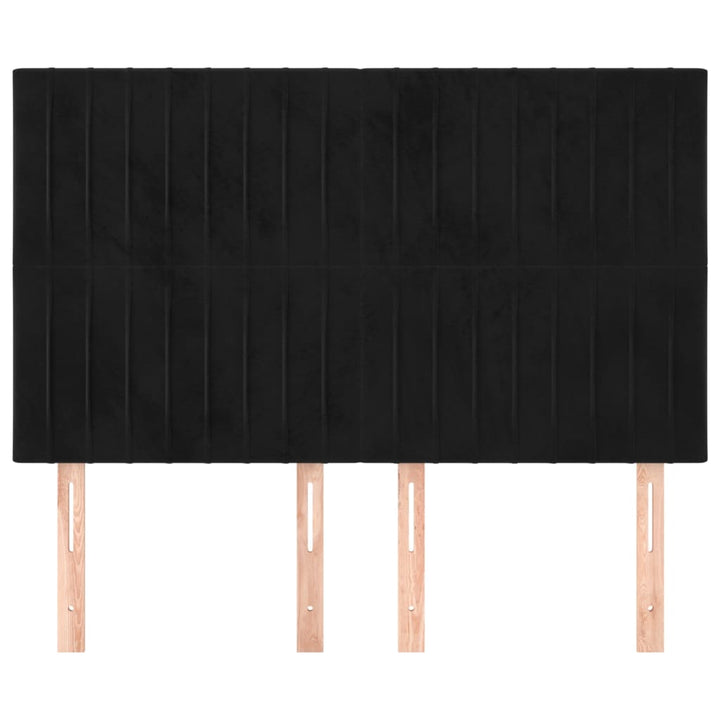 sengegavl sort 144x5x118/128 cm fløjl