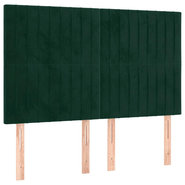 sengegavl mørkegrøn 144x5x118/128 cm fløjl