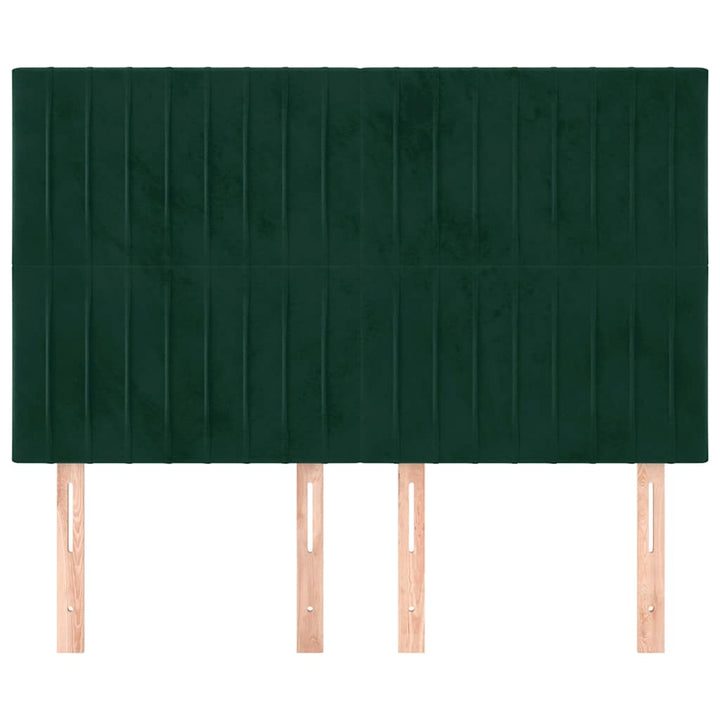 sengegavl mørkegrøn 144x5x118/128 cm fløjl