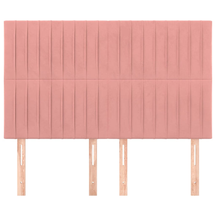 sengegavl lyserød 144x5x118/128 cm fløjl