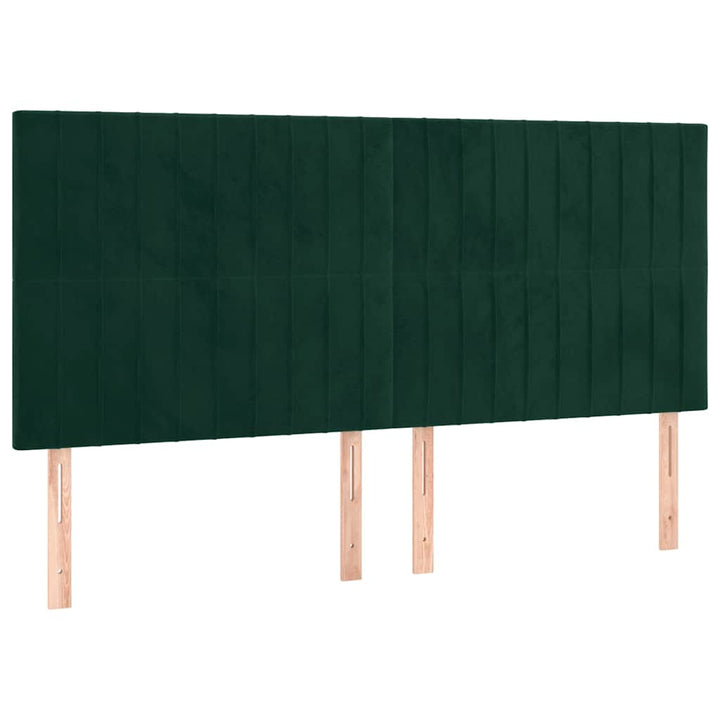 sengegavl mørkegrøn 160x5x118/128 cm fløjl