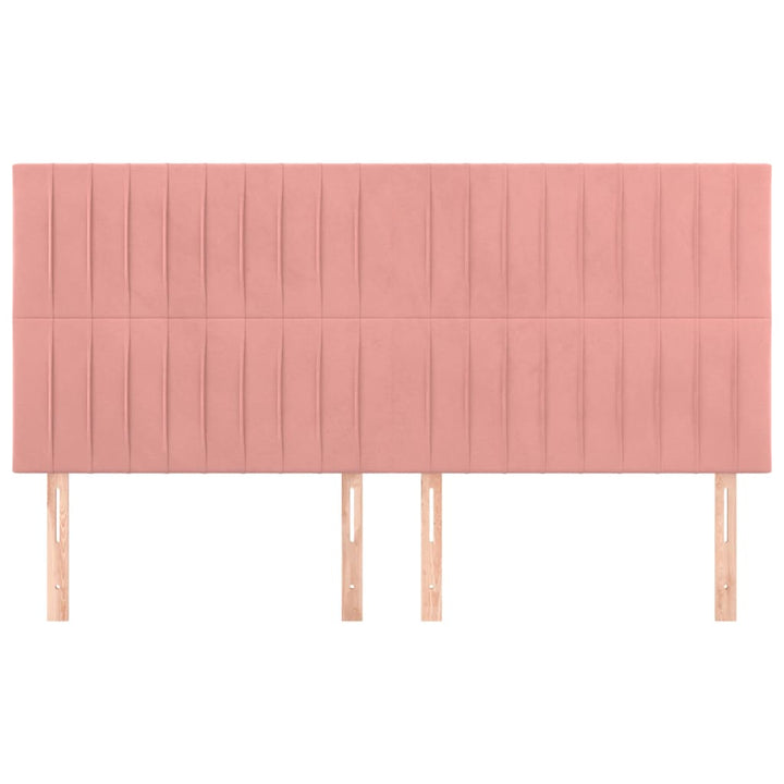 sengegavl lyserød 160x5x118/128 cm fløjl