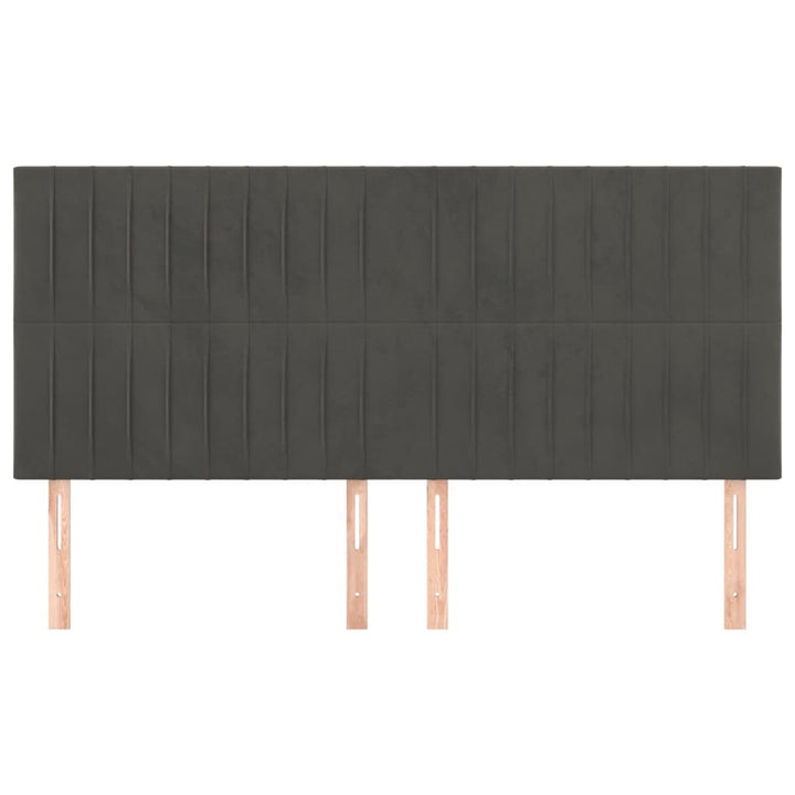 sengegavl mørkegrå 180x5x118/128 cm fløjl
