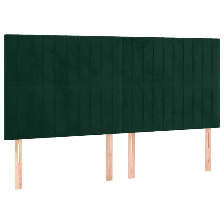 sengegavl mørkegrøn 180x5x118/128 cm fløjl