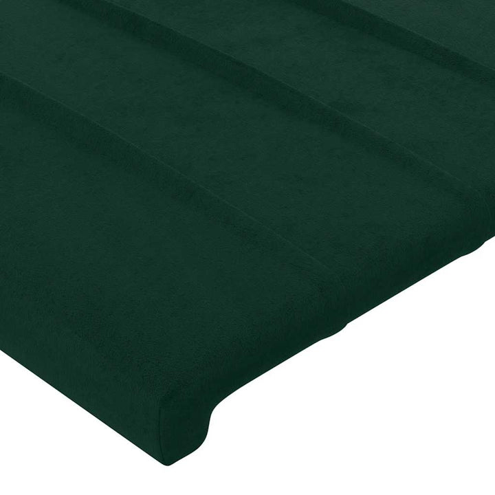sengegavl mørkegrøn 180x5x118/128 cm fløjl