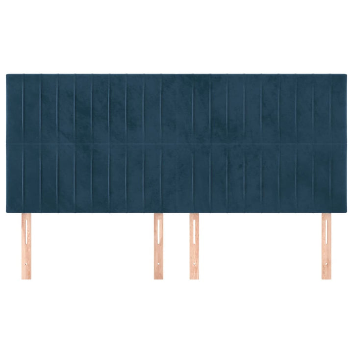 sengegavl mørkeblå 180x5x118/128 cm fløjl