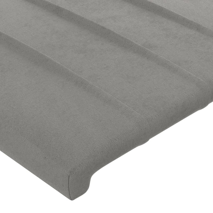 sengegavl lysegrå 200x5x118/128 cm fløjl