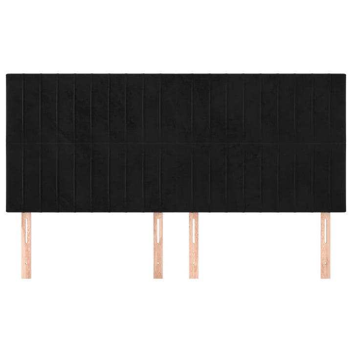 sengegavl sort 200x5x118/128 cm fløjl