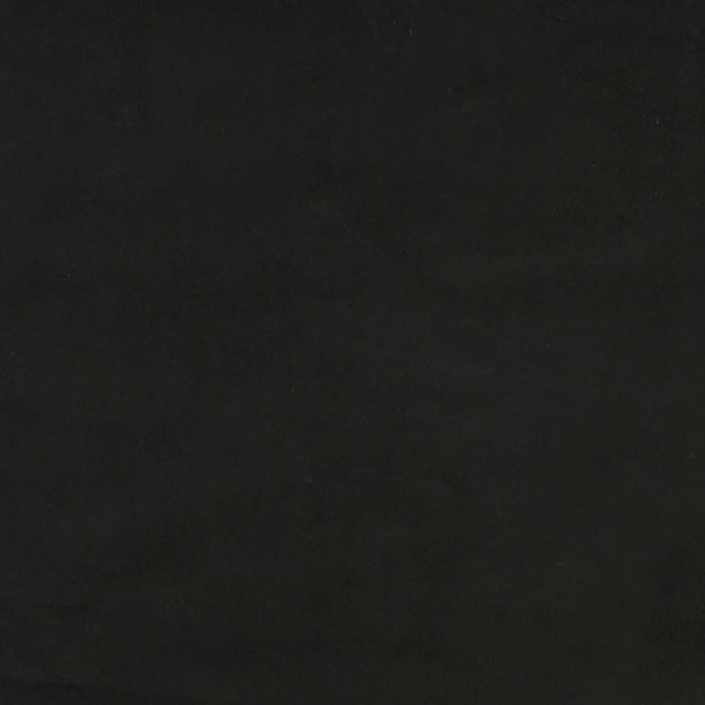 sengegavl sort 200x5x118/128 cm fløjl
