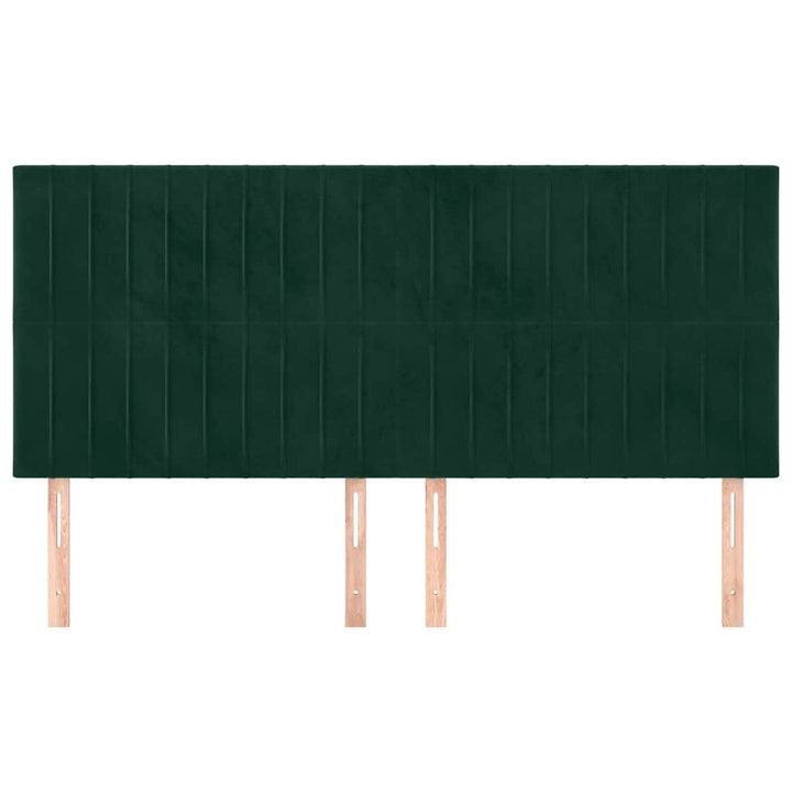 sengegavl mørkegrøn 200x5x118/128 cm fløjl