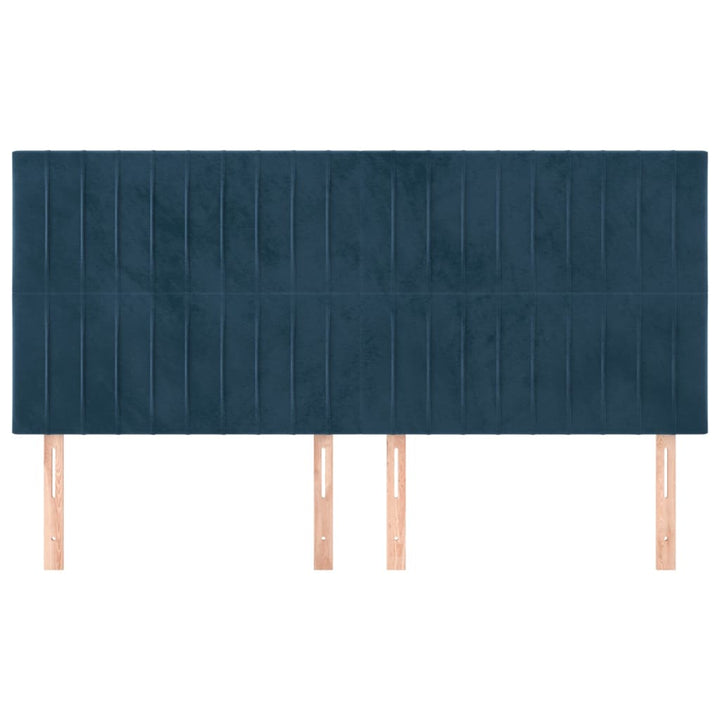 sengegavl mørkeblå 200x5x118/128 cm fløjl