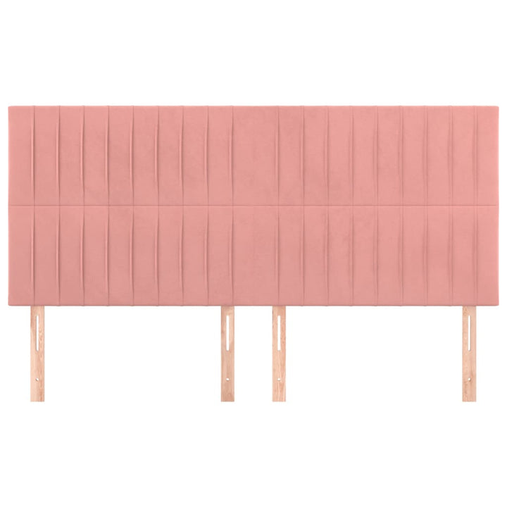 sengegavl lyserød 200x5x118/128 cm fløjl