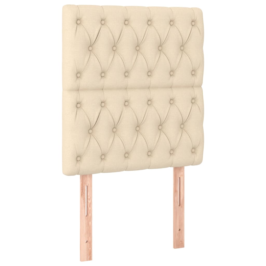sengegavl cremefarvet 80x7x118/128 cm stof