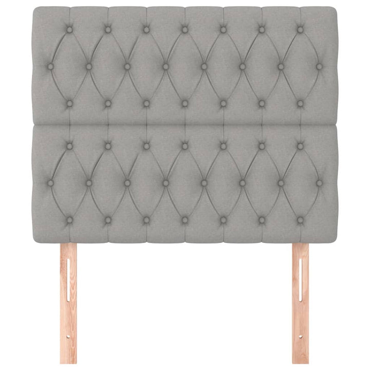 sengegavl lysegrå 90x7x118/128 cm stof