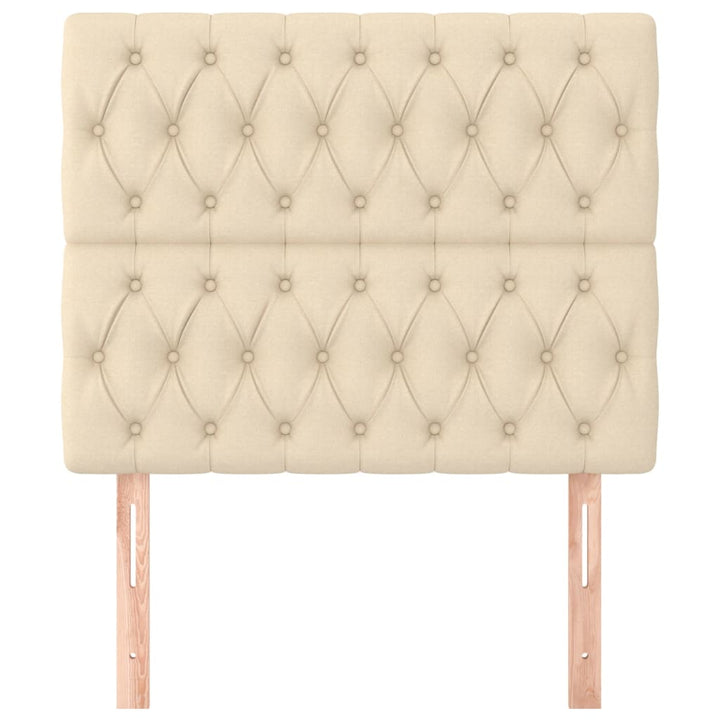Sengegavl Creme 100x7x118/128 cm Stof