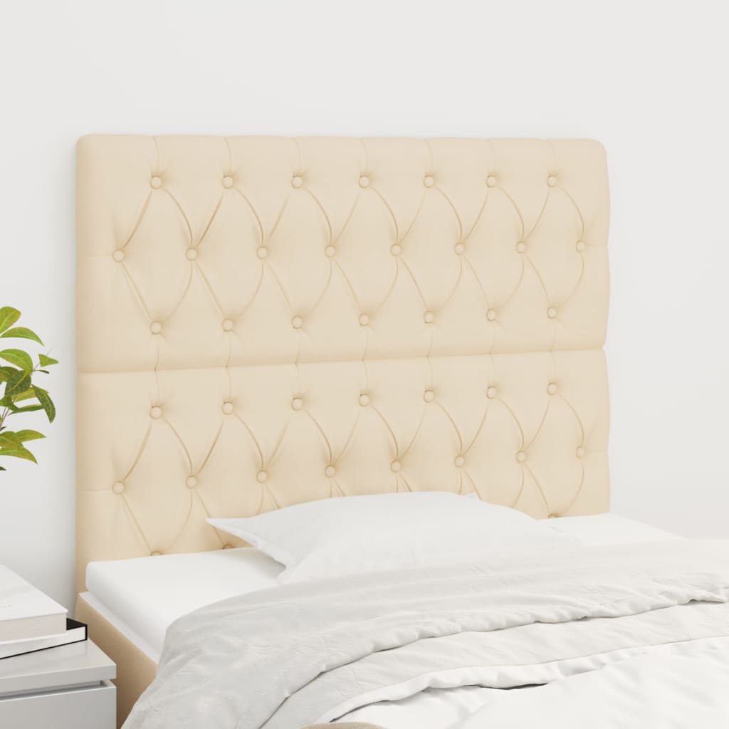 Sengegavl Creme 100x7x118/128 cm Stof