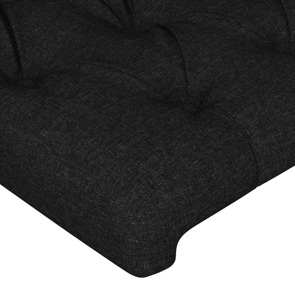 sengegavl sort 144x7x118/128 cm stof