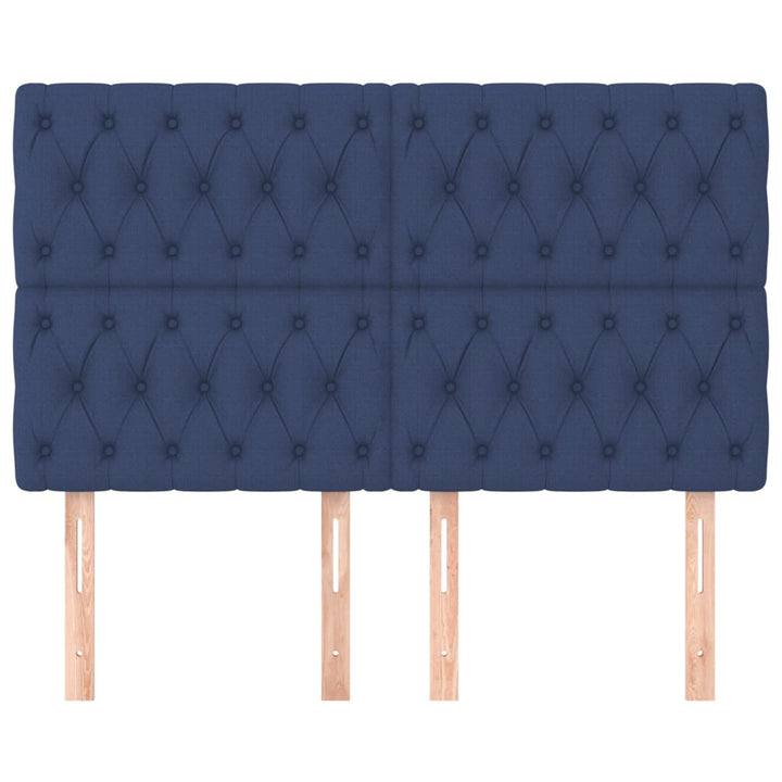 sengegavl blå 144x7x118/128 cm stof