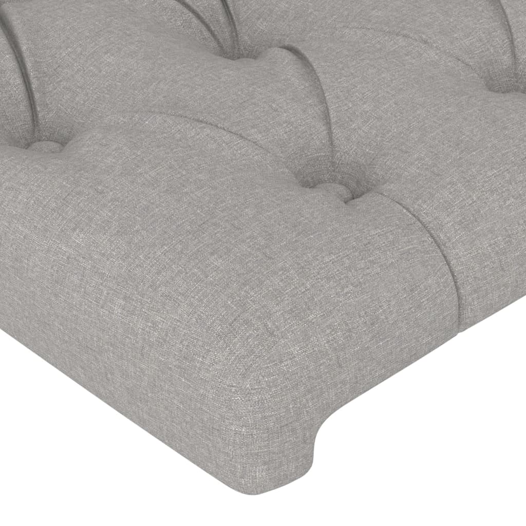 sengegavl lysegrå 180x7x118/128 cm stof