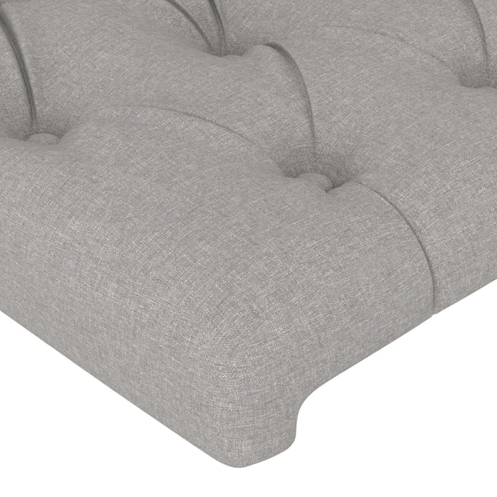 sengegavl lysegrå 180x7x118/128 cm stof