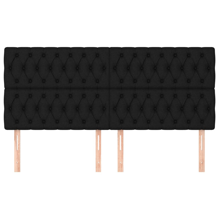 sengegavl sort 180x7x118/128 cm stof
