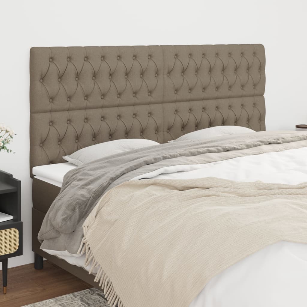 sengegavl taupe 200x7x118/128 cm stof