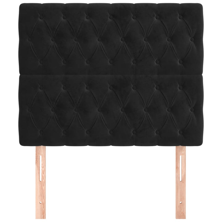 sengegavl sort 100x7x118/128 cm fløjl