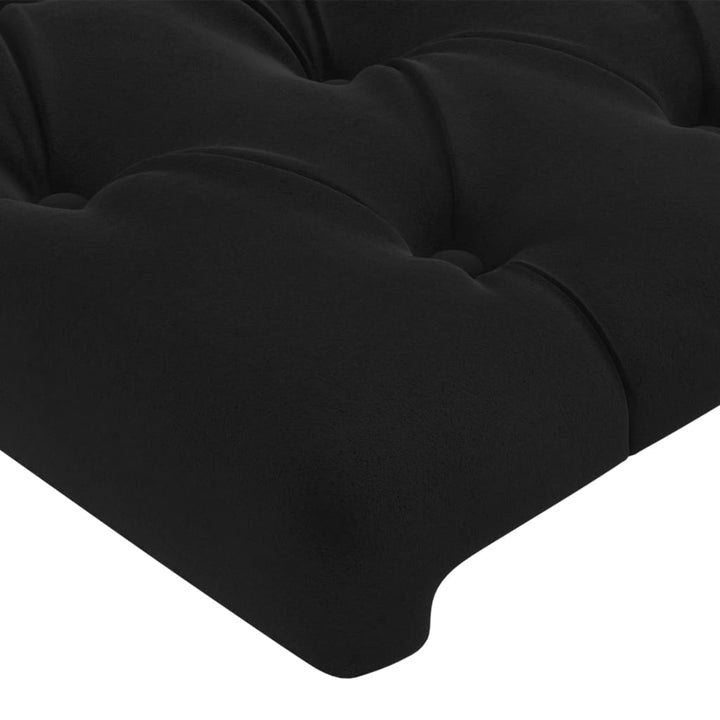 sengegavl sort 160x7x118/128 cm fløjl