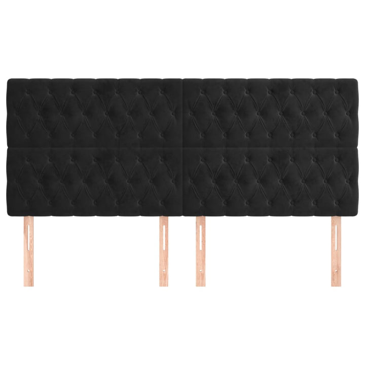 sengegavl sort 180x7x118/128 cm fløjl