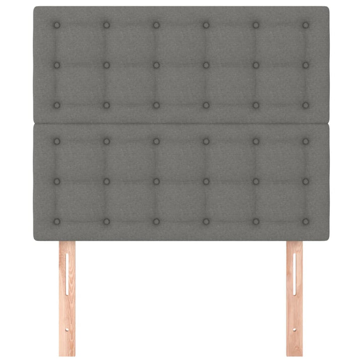 sengegavl mørkegrå 80x5x118/128 cm stof