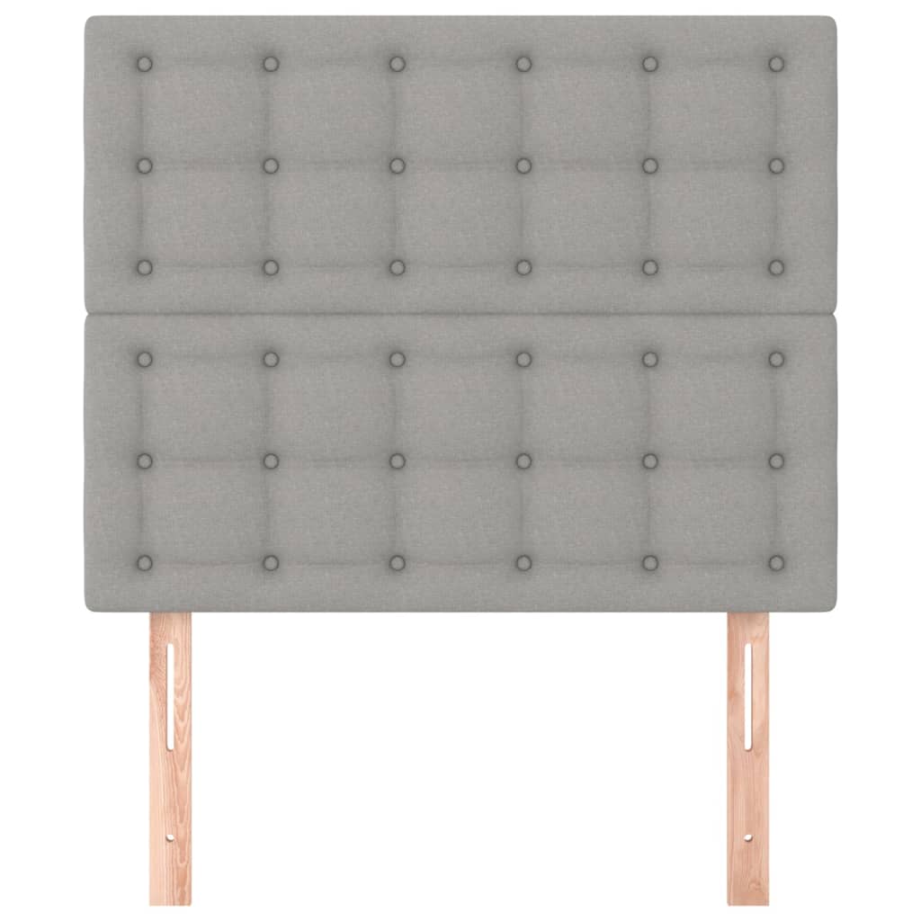 sengegavl lysegrå 90x5x118/128 cm stof