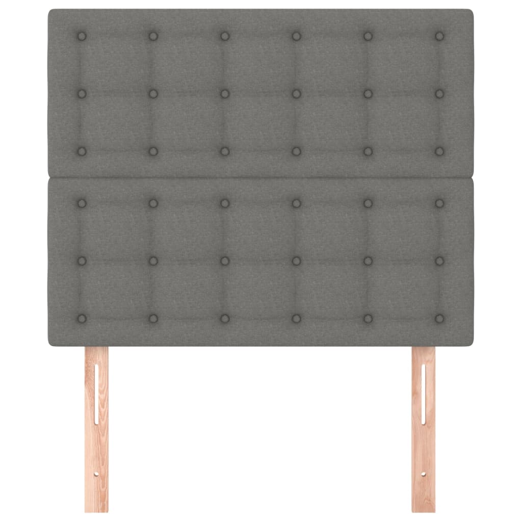 sengegavl mørkegrå 90x5x118/128 cm stof