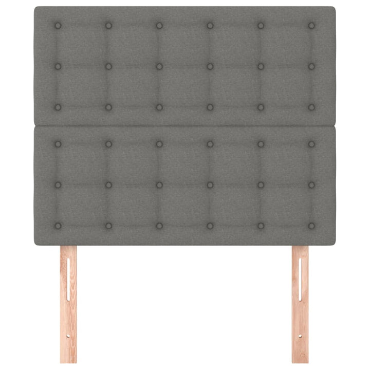 sengegavl mørkegrå 90x5x118/128 cm stof
