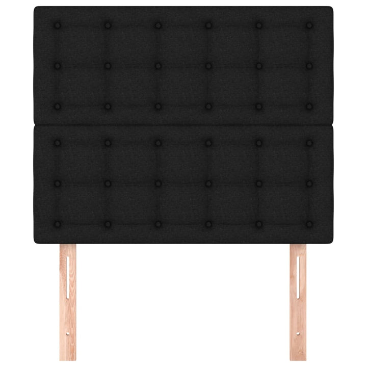 sengegavl sort 90x5x118/128 cm stof